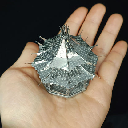 3D Metal Puzzle Chinese Pavilion DIY Assembled Model Adult Toy Small Ornament