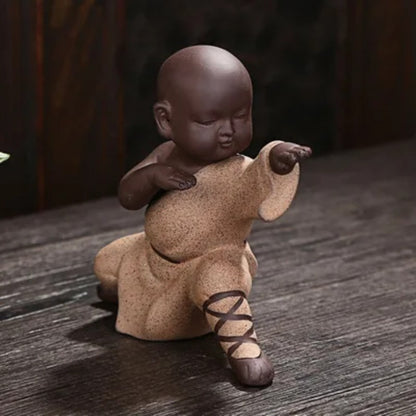 Exquisitely Color Sand Pottery Kung Fu Monk handmade Tea Pet home Decoration