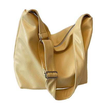 Big Bucket Bags Soft Leather Underarm Bag For Women Shoulder Bag Crossbody Bag