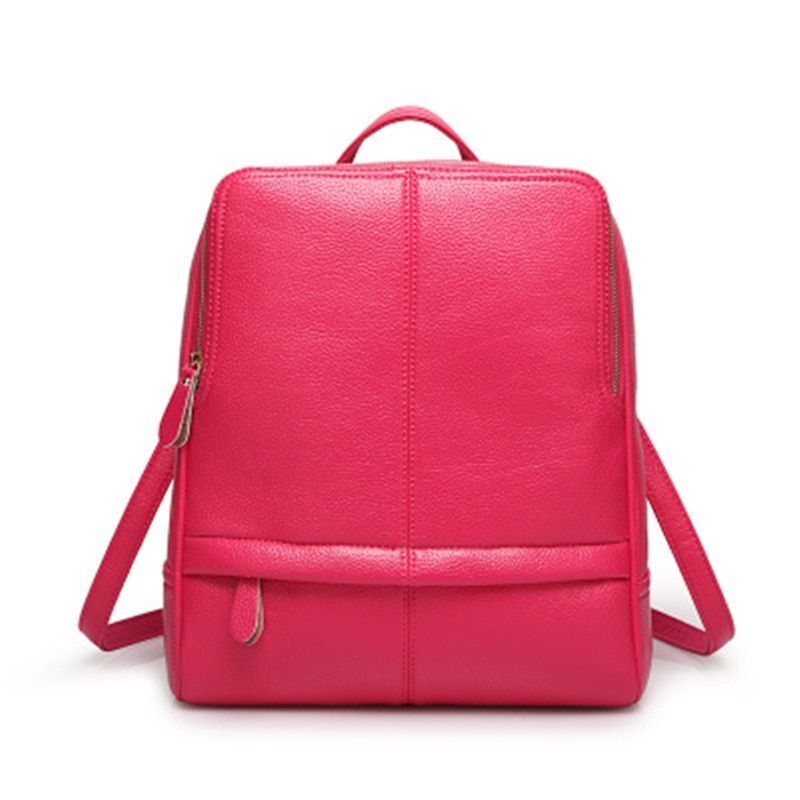 Fashion Backpack School Style Leisure Travel Softback Zipper Bags Red Purse 1 PC