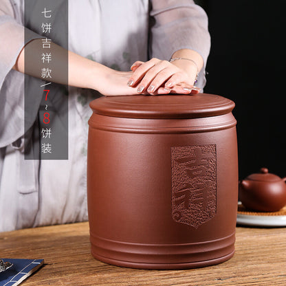 7 Layers Tea Cainster With Lid Real Yixing Zisha Jar For Pu'er Tea Cake Sealed