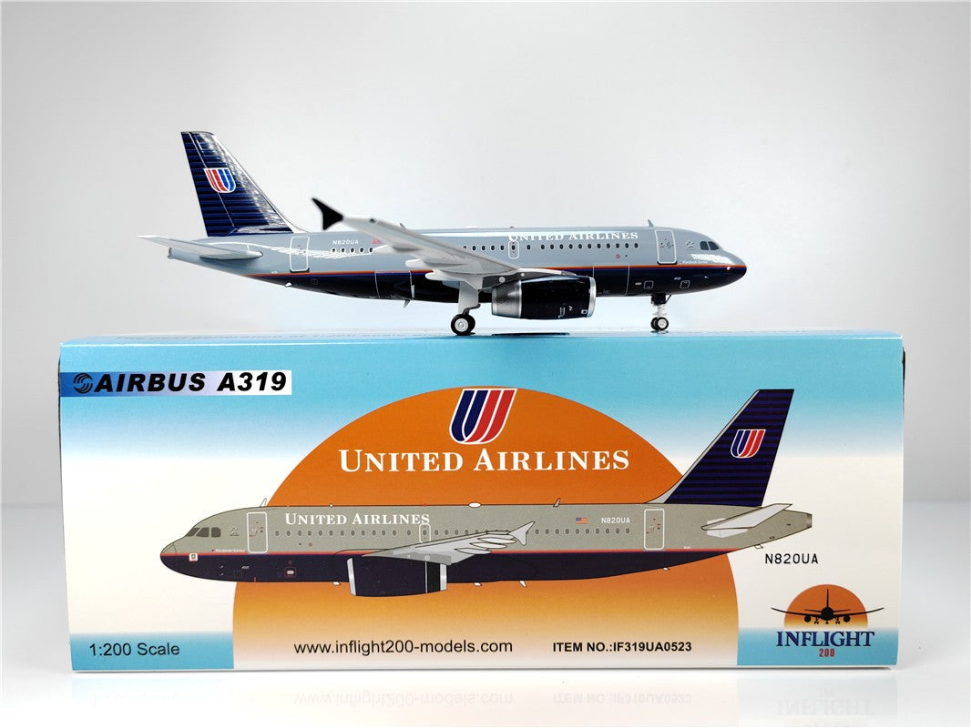 1:200 InFlight United Airlines A319 Passenger Airplane Diecast Plane Model