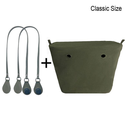 1set Canvas Lining Insert Inner Pocket 85cm Long Handles Microfiber Leather Bag