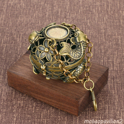 Brass Incense Burner Hollow Aromatherapy Balls Censer Home Outdoor Incar Antique