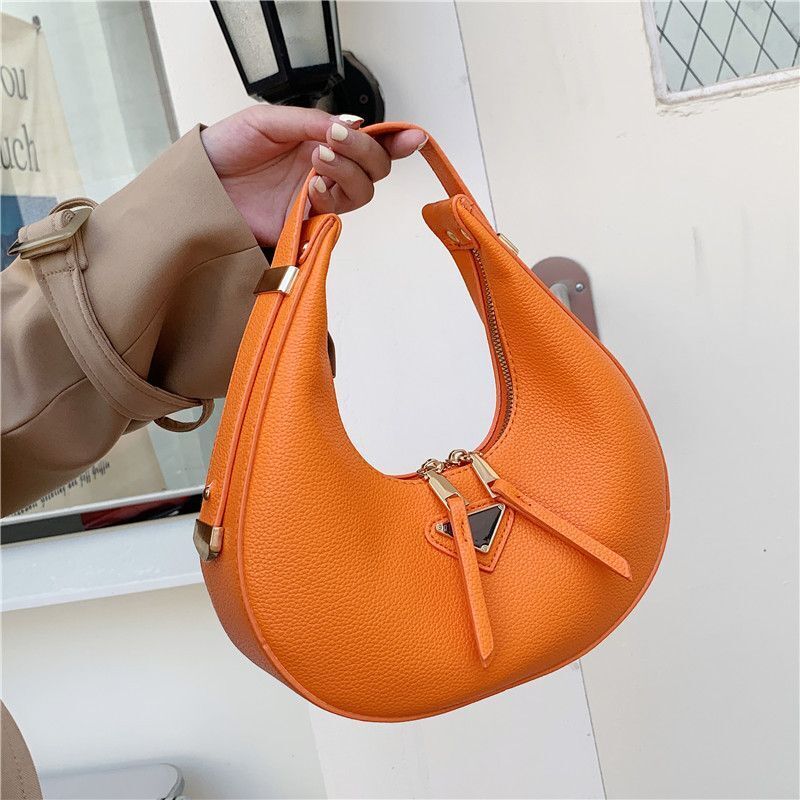 Bag Fashion Vintage Handbag Texture Lychee Crescent Bags Underarm Handbags Purse