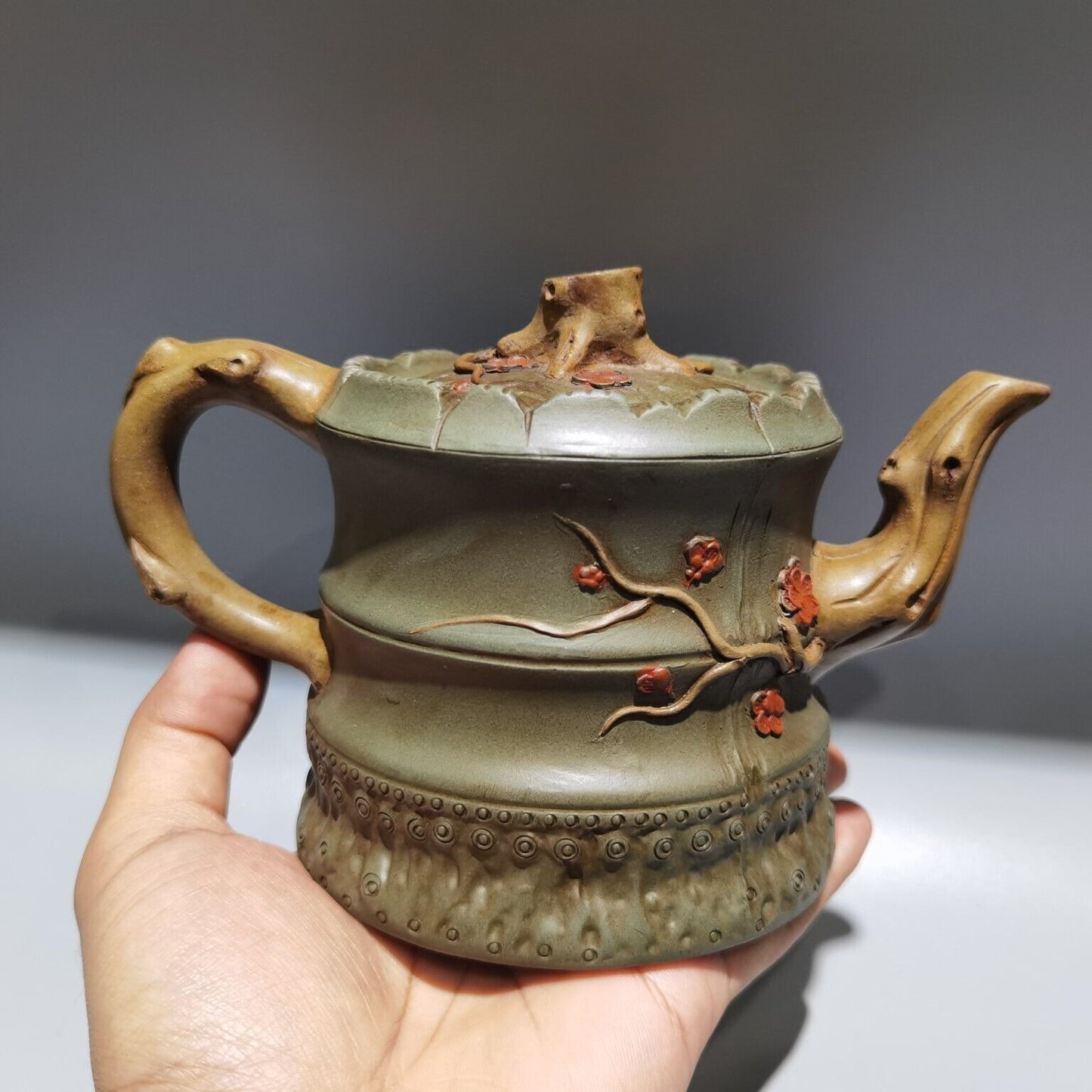 vintage chinese yixing purple clay teapot zisha ceremony plum blossom teaware