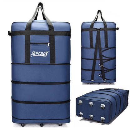 Large Capacity Foldable Luggage Trolley Bags Oxford Expendable Wheel Travel Bags
