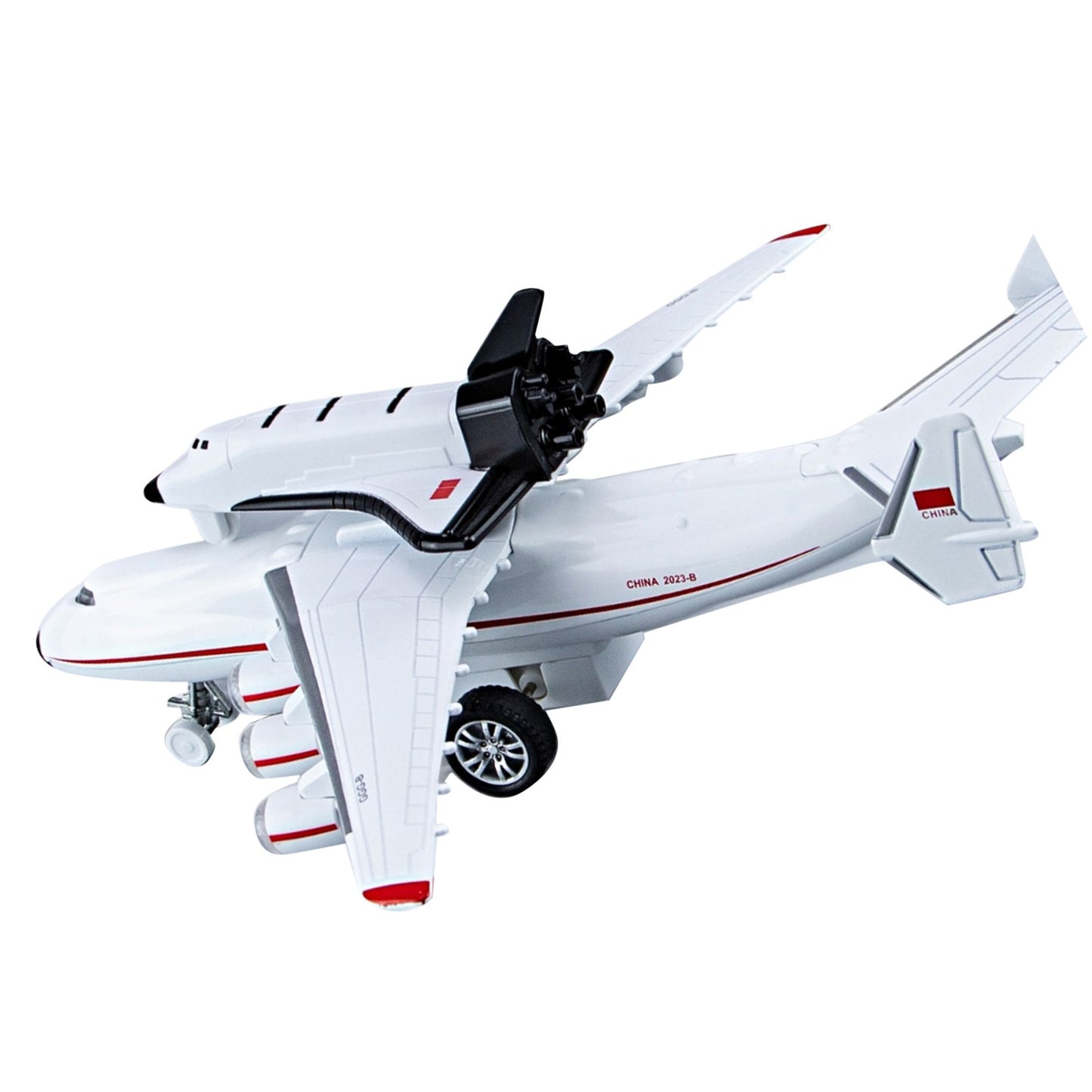 1/400 Soviet An-225 Plane w/Buran Orbiter Model Sound Light Pull Back Toy Decor.