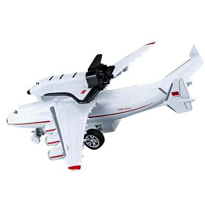 1/400 Soviet An-225 Plane w/Buran Orbiter Model Sound Light Pull Back Toy Decor.