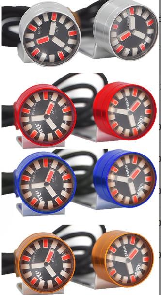 4-piece set of car and motorcycle color lights 12V18LED service brake flash