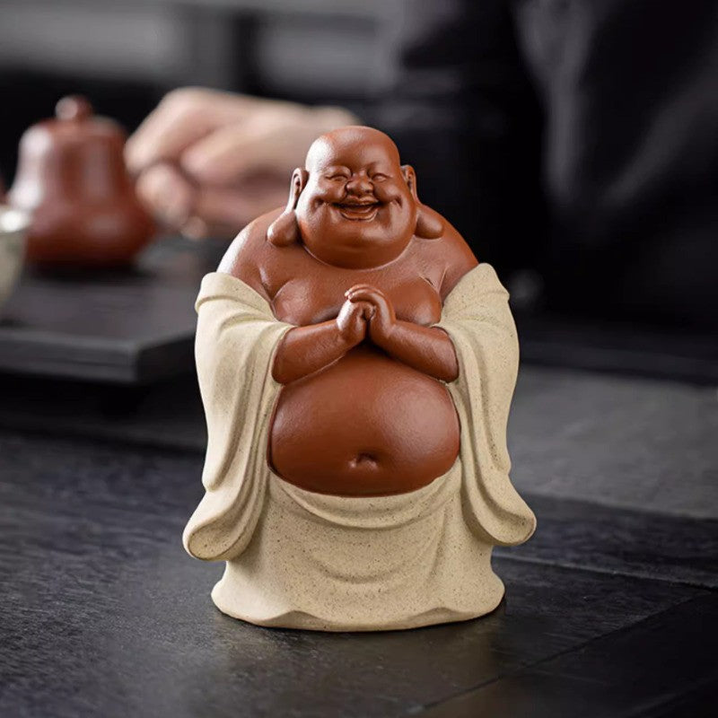 Purple Sandy Maitreya Buddha Handmade Office Home Decor -