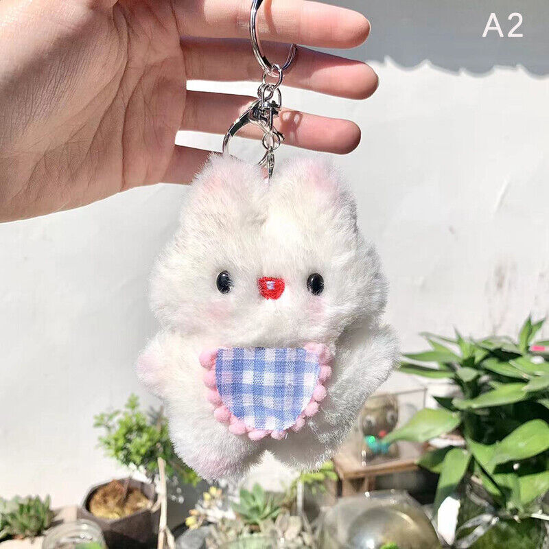 Cute Plush Rabbit Doll Soft Stuffed Cartoon Toys DIY Keychain Bag Charms Pendant