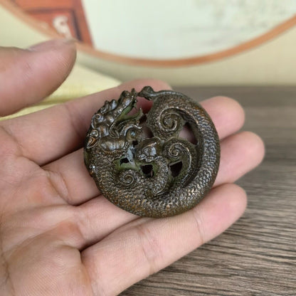 Chinese bronze cool Figure statue netsuke collectable dragon pendant