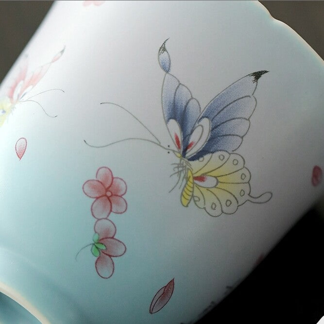 Artful Tea Cup Handmade Personal Cup Gradient Color Ceramic Chabei For Lady New