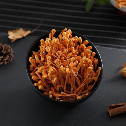 Premium Jin Chong Cao Mushroom Cordyceps Militaris Fungus Chong Cao Hua 500g