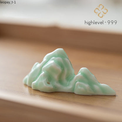 Creative Mountain Ceramic Tea Shelf Shadow Cover Tea Pet Tea Ceremony Pen Holder