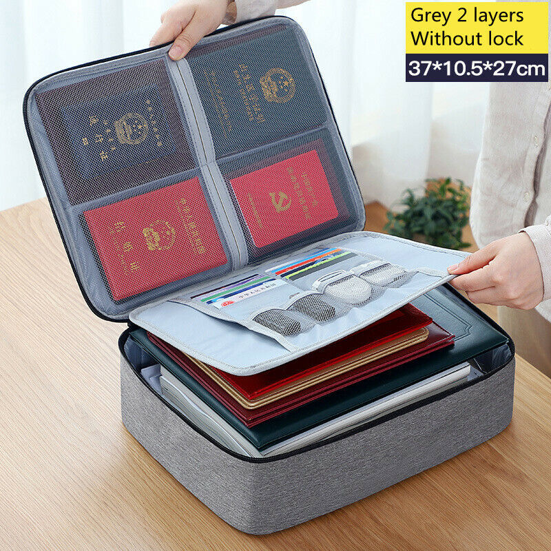 Storage Bag Large Capacity Multi-Layer Document Tickets Certificate File Storage