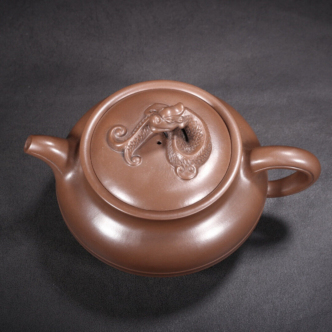 Chinese Yixing Zisha Clay Handmade Exquisite Teapot （螭龙三足 底款：金鼎商标）