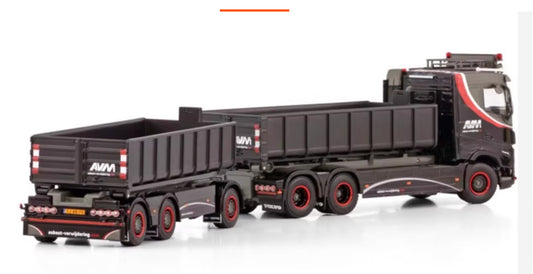 1:50 WSI AVM VOLVO FH5 6X2 Arm-hook Trailer Truck Vehicle Machine Diecast Model