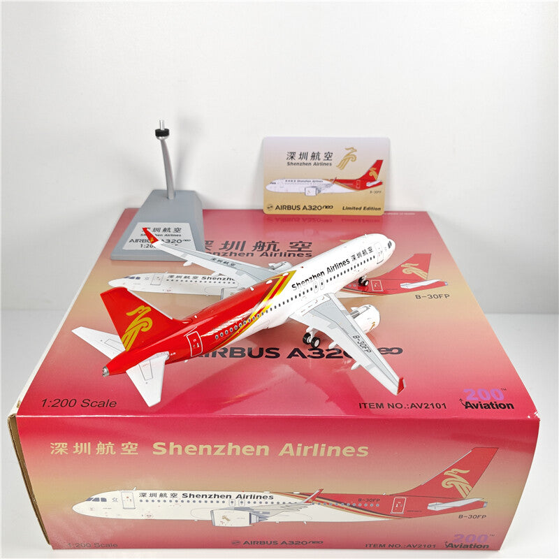 1:200 Aviation Shenzhen Airlines AIRBUS A320NEO Passenger Airplane Diecast Model