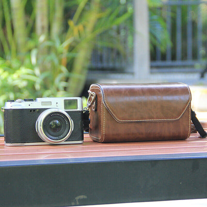 Retro Faux Leather Camera Bag Case Crossbody Shoulder Bag For Sony ZVE10