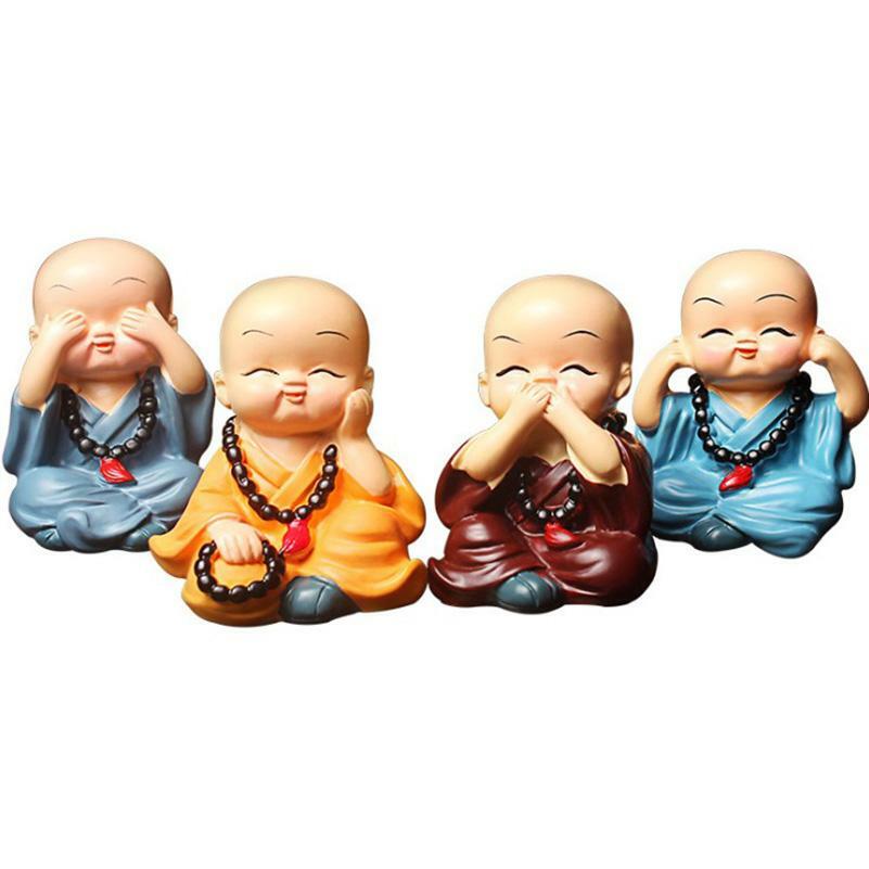 4*Car Feng Shui bless Safe Monk Ornament Auto Accessories Home Decoration