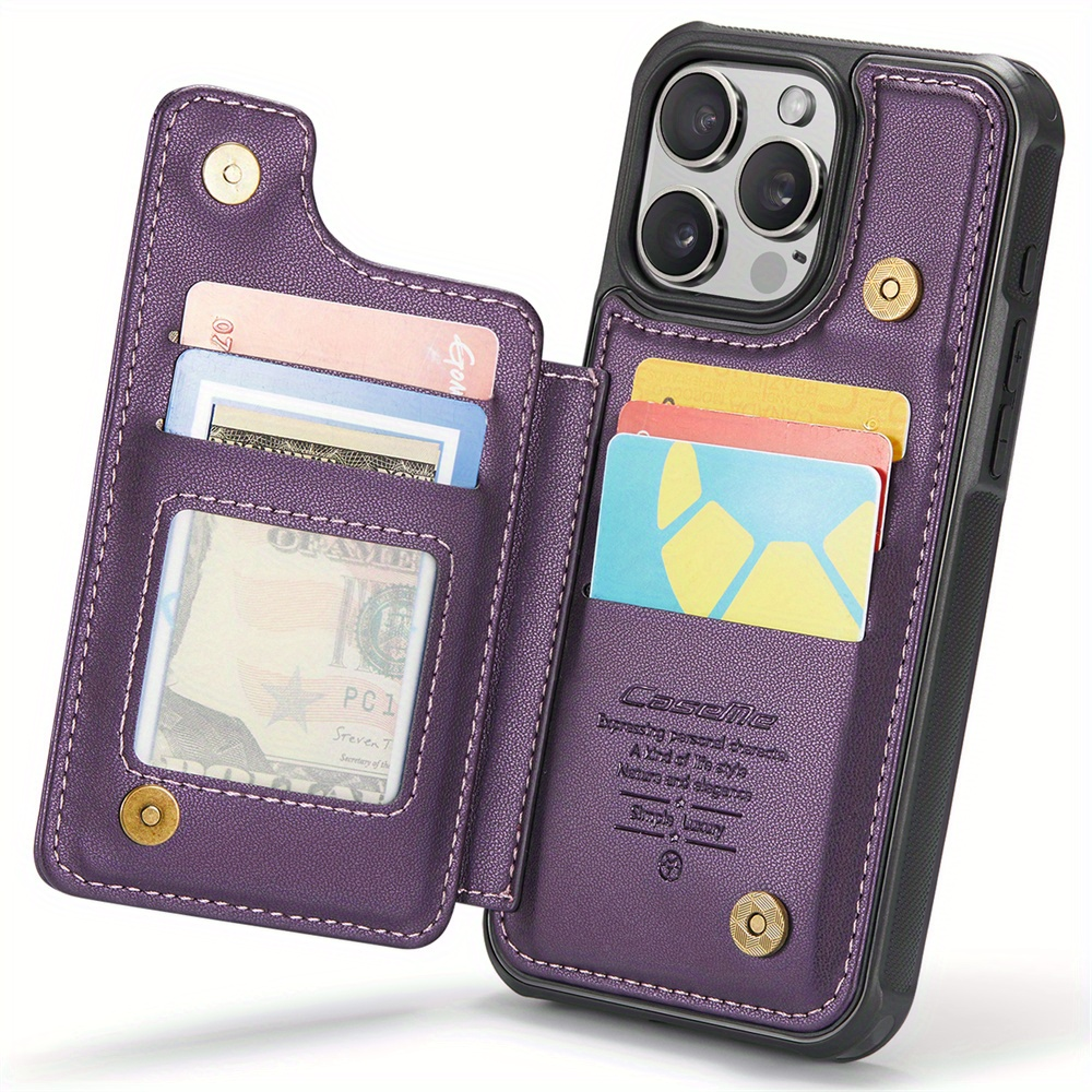 For iPhone 16 15 14 13 12 11 Pro Max Plus XR XS Max Wallet Case with Card Holder