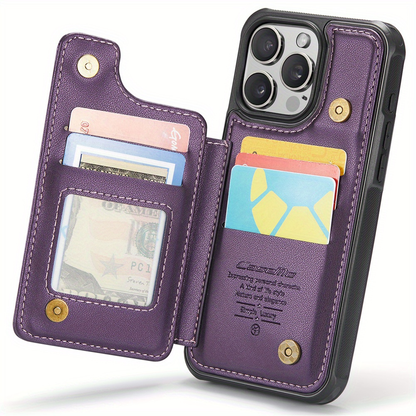For iPhone 16 15 14 13 12 11 Pro Max Plus XR XS Max Wallet Case with Card Holder