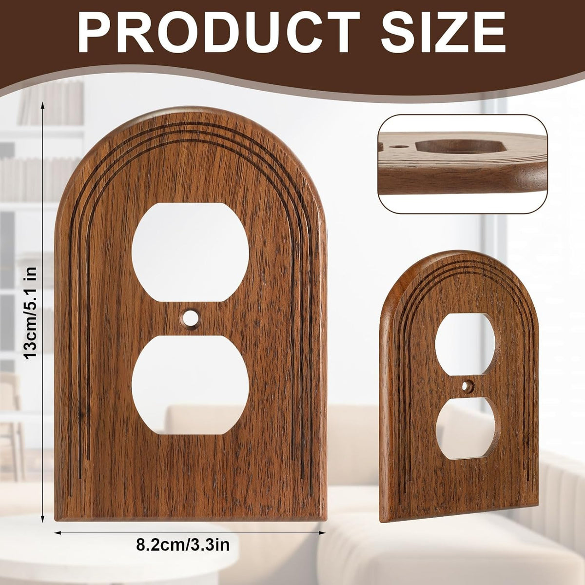 4 Pcs Walnut Wood Light Switch Cover Brown Outlet Covers Wall Plate Decorative B