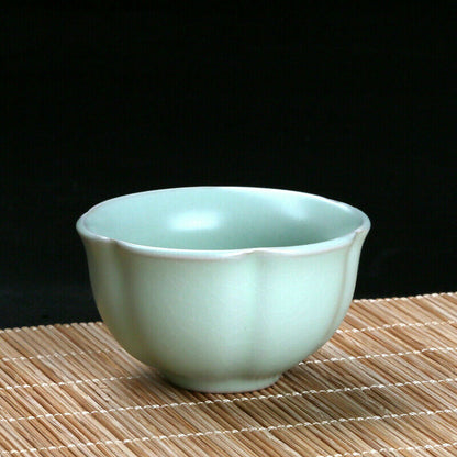 40ml porcelain tea cup petal design handmade ruyao crackle glaze master cup new
