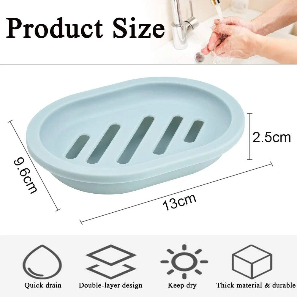 Bathroom Water Draining Soap Dish Case Holder Drainer Soap Saver Storage Box New