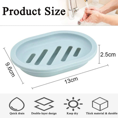 Bathroom Water Draining Soap Dish Case Holder Drainer Soap Saver Storage Box New