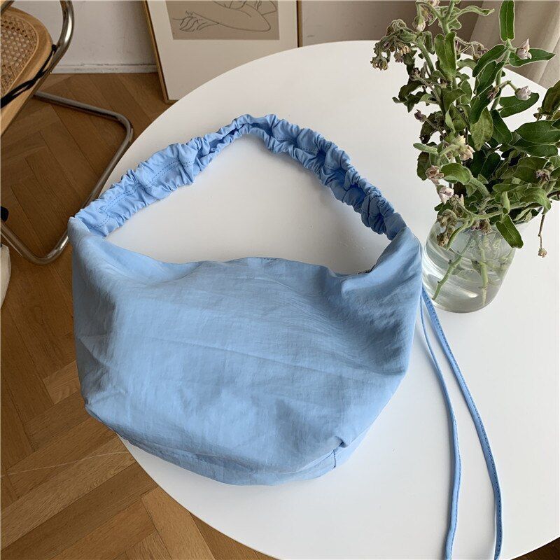 Shoulder Bag Nylon Large Dumpling Bag Pleated Shoulder Strap Handbag 22*12*24 CM