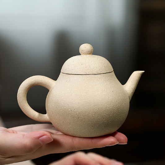 China Yixing Zisha Pottery White Duan Clay Handmade Hindu Lotus Teapot
