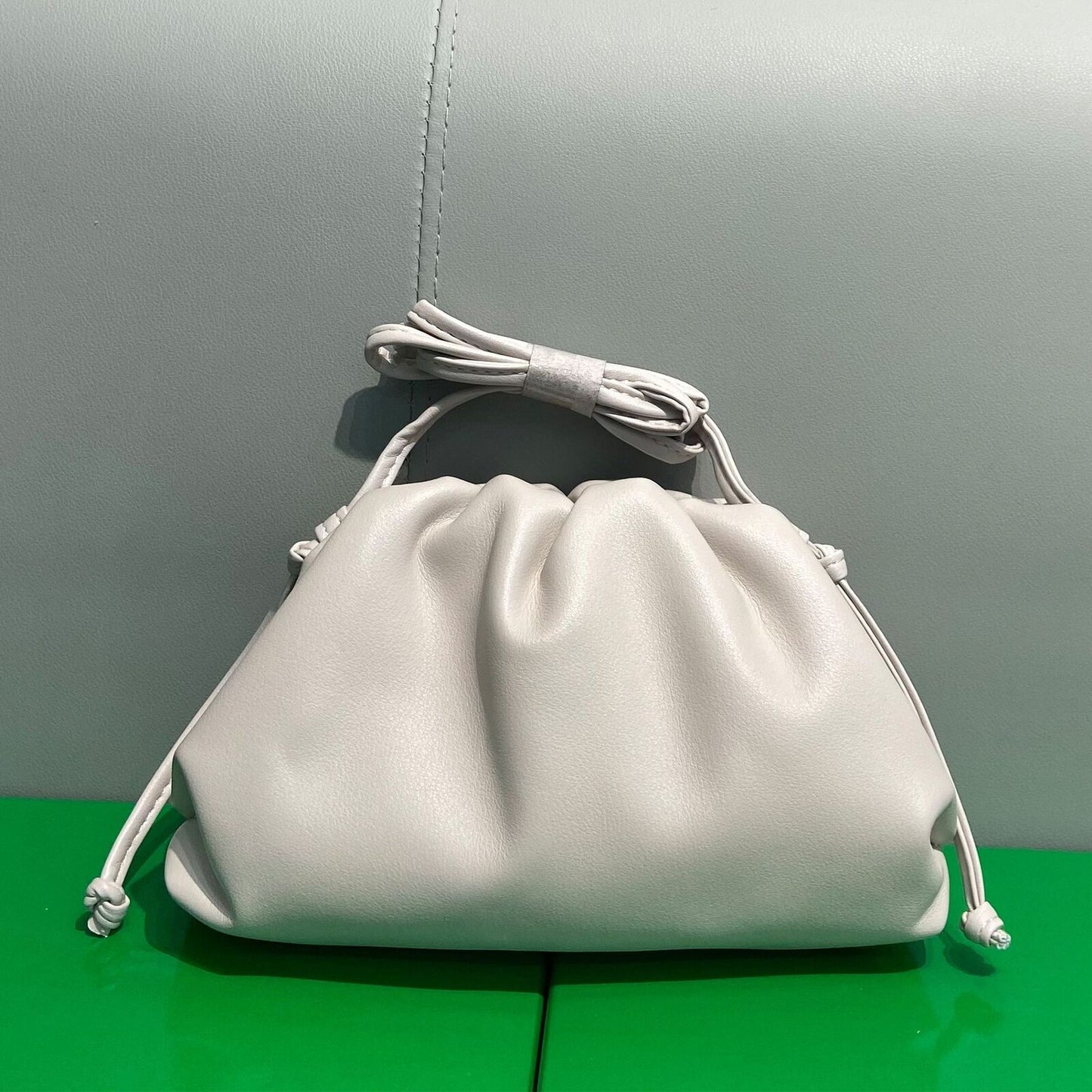 Cow Leather Cloud Bag Shoulder Bag Small Crossbody Dumpling Shape Handbag Clutch