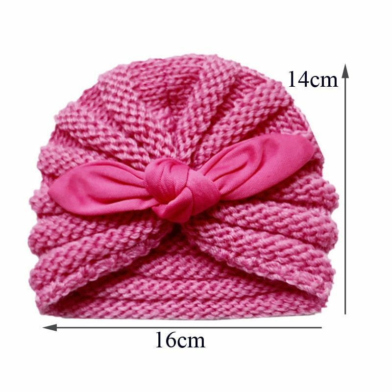 Baby Hat Knitted Winter Girls Bonnet Beanie Turban Newborn Cap Boys Accessories