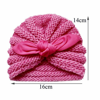 Baby Hat Knitted Winter Girls Bonnet Beanie Turban Newborn Cap Boys Accessories
