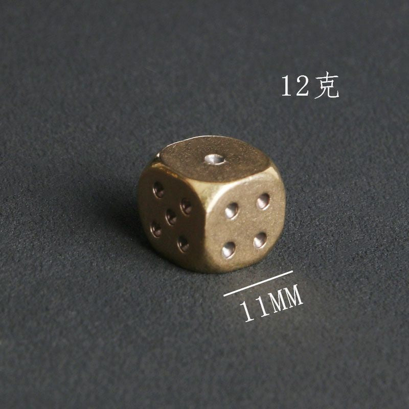 Solid Brass 11mm Dice Small Metal Gaming Cube Mini Copper Ornament 5pc