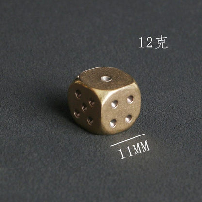 Solid Brass 11mm Dice Small Metal Gaming Cube Mini Copper Ornament 5pc
