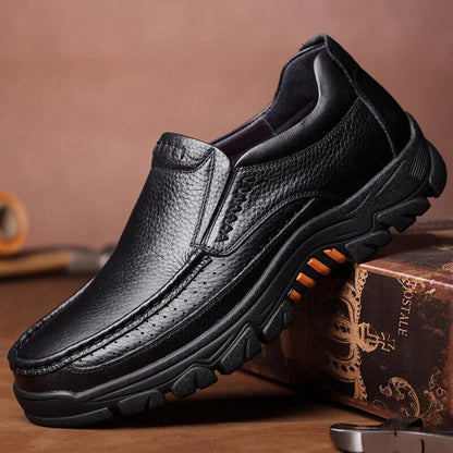 Spring Autumn Genuine Leather Shoes Men's Loafers Male Footwear Rubber