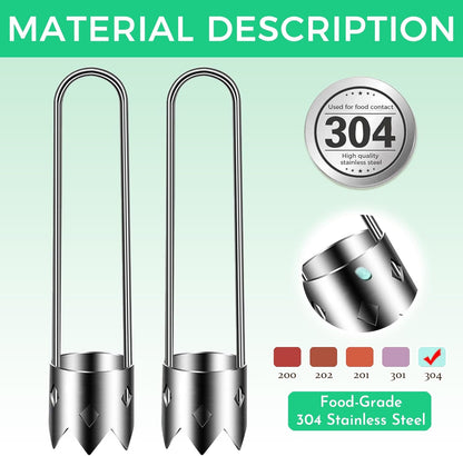 5PCS Stainless Steel Core Remover Pear & Apple Corer Vegetable Seed Extractor