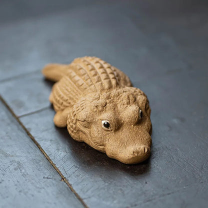 Yixing Raw Ore Purple Sand Tea Pet Crocodile Trinket Pieces Tea Set Accessories