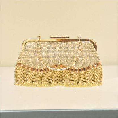 Women's Evening bag Clutch Bags Wedding Lock Bag Chain Tassel Shoulder Bags