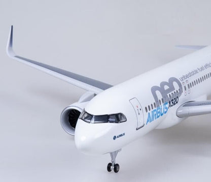47CM AIRBUS A320neo Airplane Led Sound-controlled Light Resin Aircraft Model