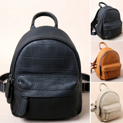 Croc Embossed Real Leather Backpack Rucksack Daypack Purse Cute bag Travel Purse