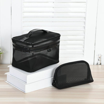 Mesh Transparent Makeup Bag Travel Cosmetic Bag Organizer Case Wash Toiletry Bag