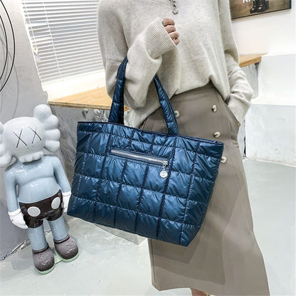 Women's Space Bag Down Padded Shoulder Bags Women Winter Bags Handbags