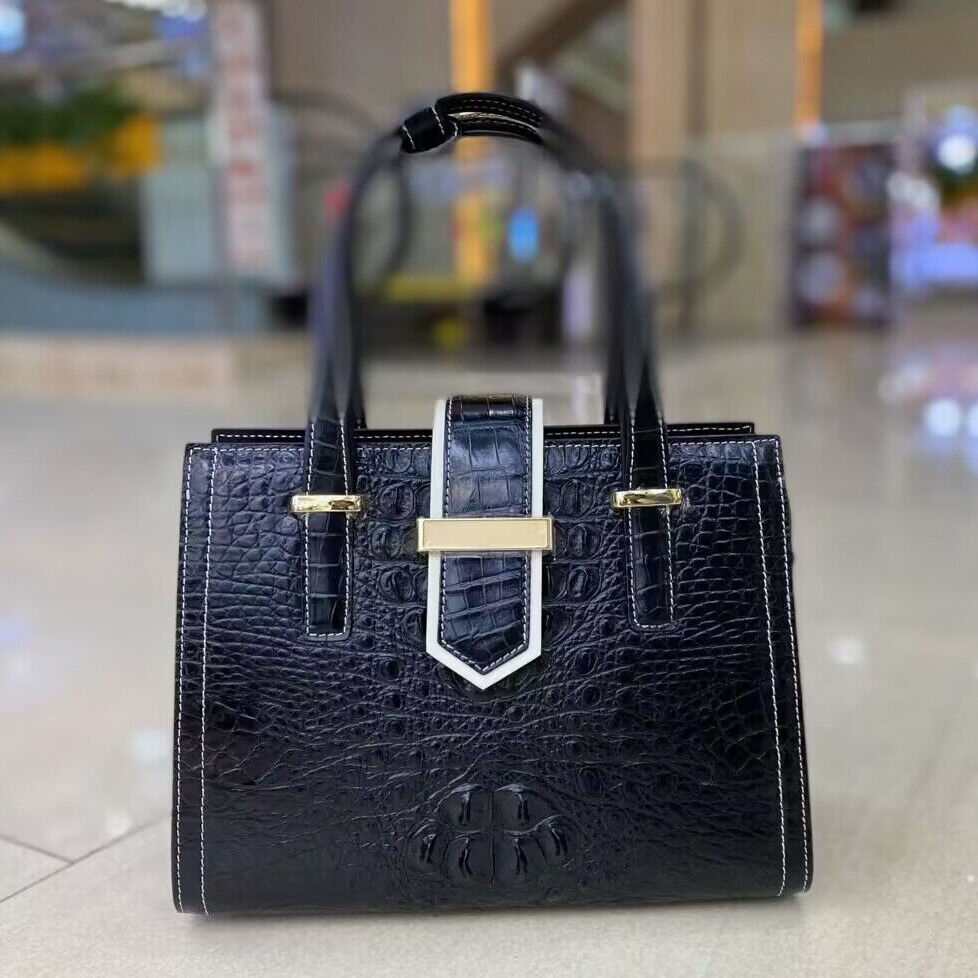 Handcrafted AlligatorCrocodile Skin Leather HandBag Women's Luxury Shoulder Bag