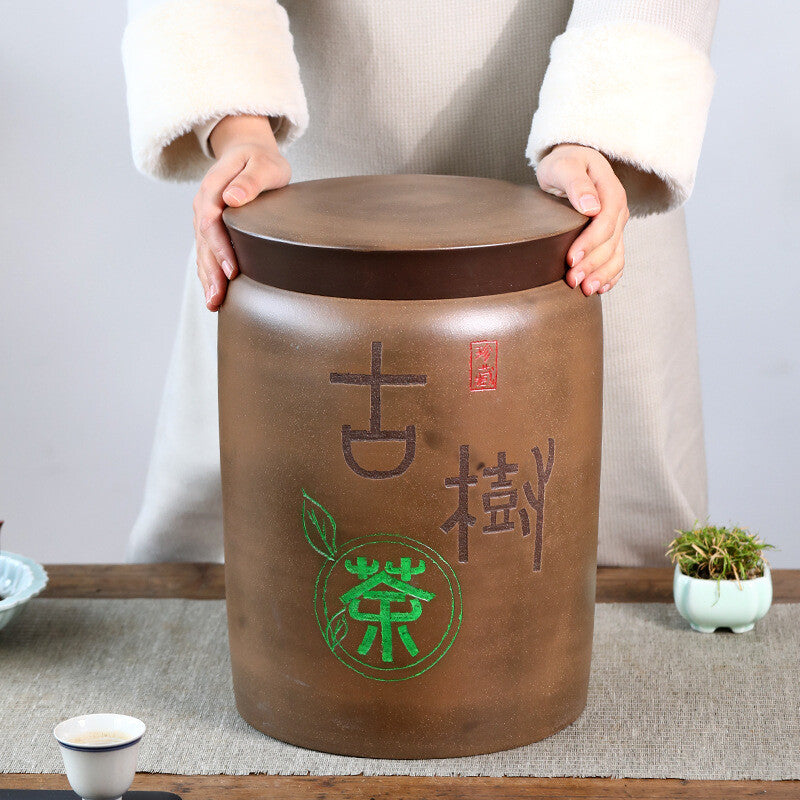 Big Jar With Lid Handmade Tea Canister Can Save 14 Pu'er Tea Cake Zisha Sealed