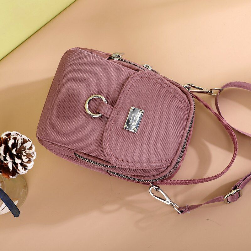 Fashion 3 Layers Women Small Handbag Durable Fabric Shoulder Bag Polyester Flap